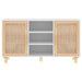 Sideboard White 105x30x60 Cm Solid Wood Pine and Natural