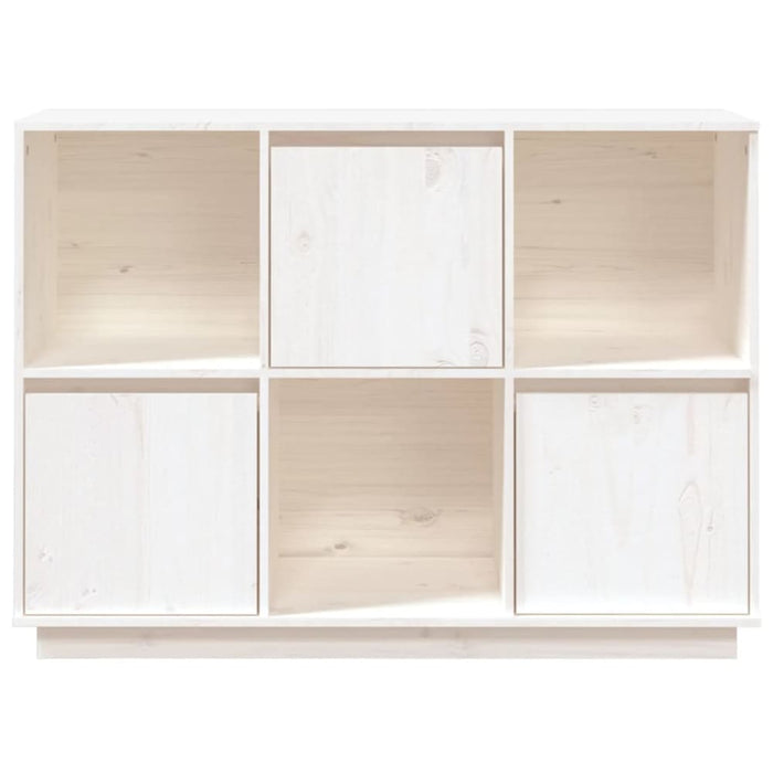 Sideboard White 110.5x35x80 Cm Solid Wood Pine Noatpp