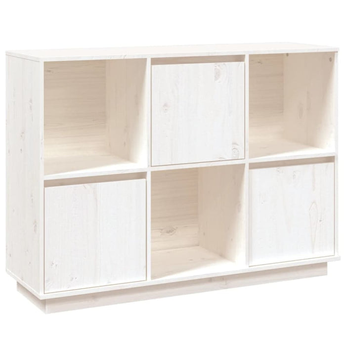 Sideboard White 110.5x35x80 Cm Solid Wood Pine Noatpp