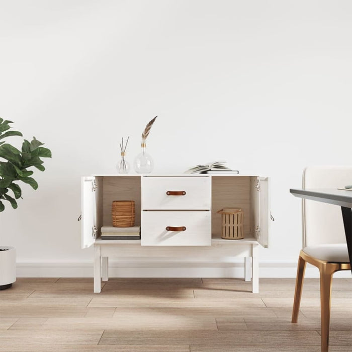 Sideboard White 110x40x78 Cm Solid Wood Pine Nxtpxp