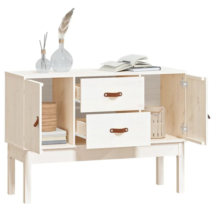 Sideboard White 110x40x78 Cm Solid Wood Pine Nxtpxp
