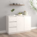Sideboard White 111x34x75 Cm Solid Wood Pine Notnbp