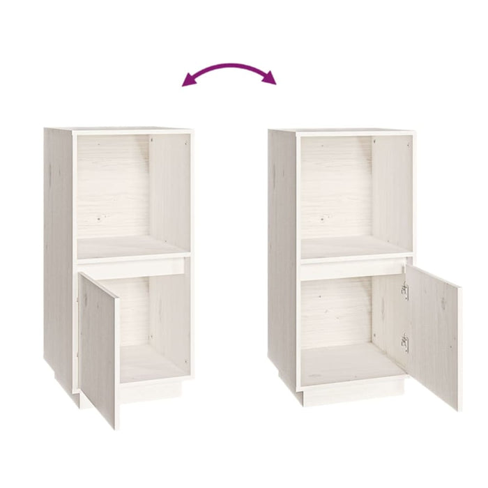 Sideboard White 38x35x80 Cm Solid Wood Pine Noatap