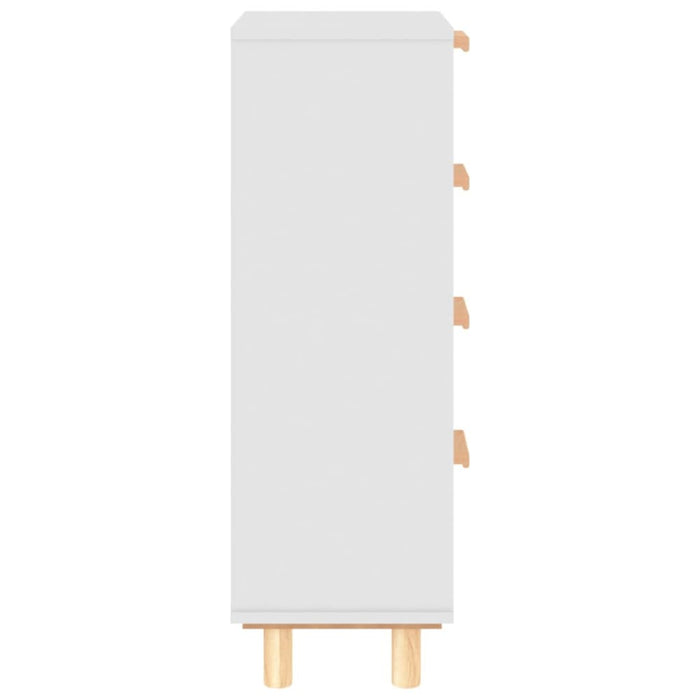 Sideboard White 40x30x90 Cm Solid Wood Pine and Natural