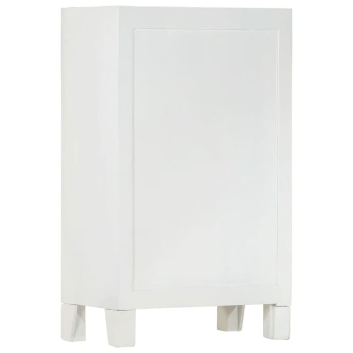 Sideboard White 55x30x90 Cm Solid Wood Acacia Tpolox