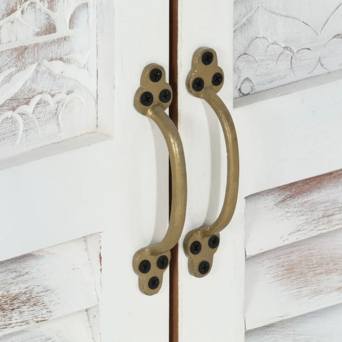 Sideboard White 55x30x90 Cm Solid Wood Acacia Tpolox