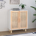 Sideboard White 60x30x70 Cm Solid Wood Pine And Natural
