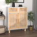 Sideboard White 60x30x75 Cm Solid Wood Pine and Natural