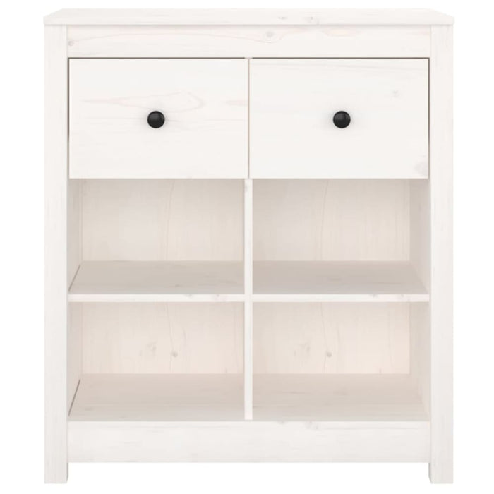 Sideboard White 70x35x80 Cm Solid Wood Pine Notilp
