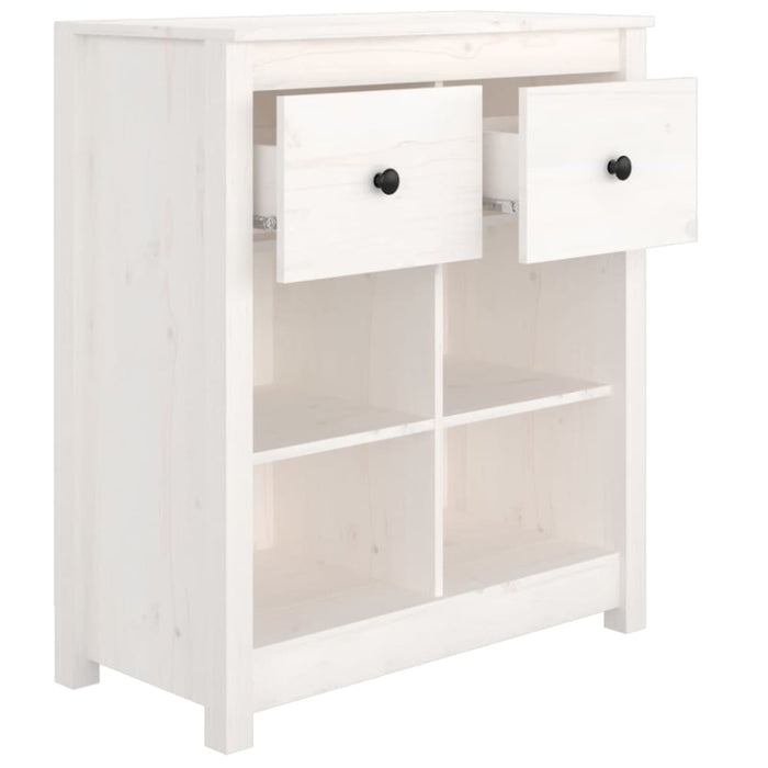 Sideboard White 70x35x80 Cm Solid Wood Pine Notilp
