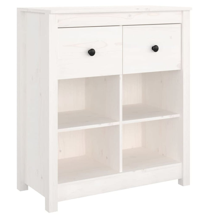 Sideboard White 70x35x80 Cm Solid Wood Pine Notilp