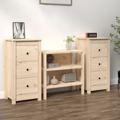 Sideboards 2 Pcs 40x35x80 Cm Solid Wood Pine Notiab