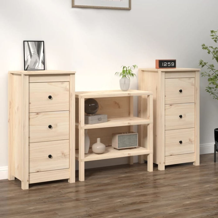 Sideboards 2 Pcs 40x35x80 Cm Solid Wood Pine Notiab