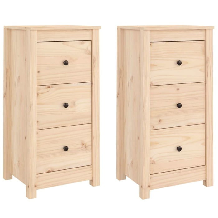 Sideboards 2 Pcs 40x35x80 Cm Solid Wood Pine Notiab