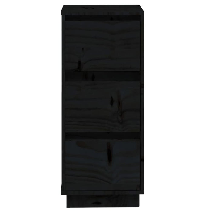 Sideboards 2 Pcs Black 32x34x75 Cm Solid Wood Pine Nottia