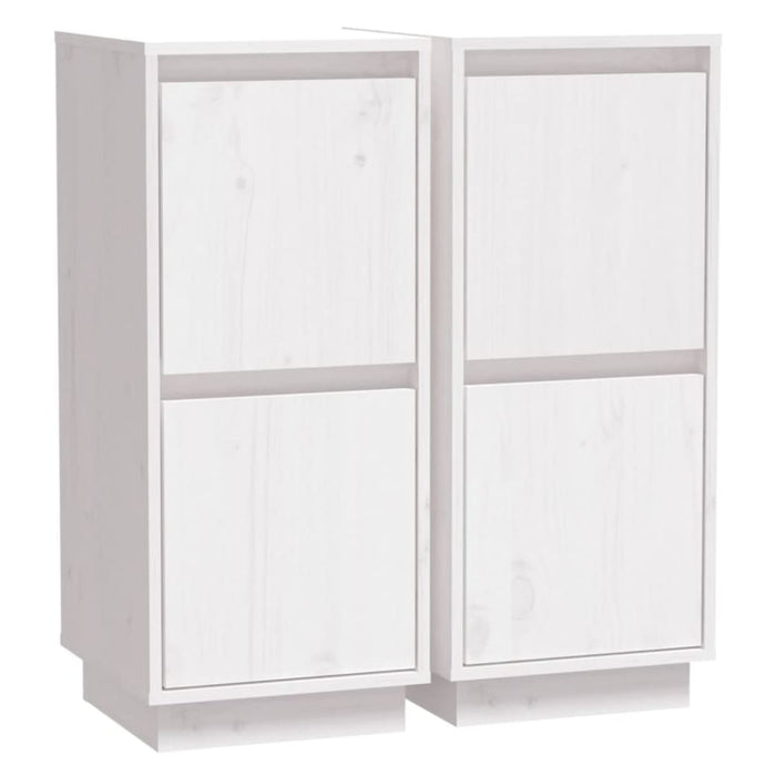 Sideboards 2 Pcs White 31.5x34x75 Cm Solid Wood Pine Nottnt