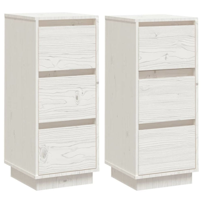 Sideboards 2 Pcs White 32x34x75 Cm Solid Wood Pine Nottln