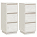 Sideboards 2 Pcs White 32x34x75 Cm Solid Wood Pine Nottln