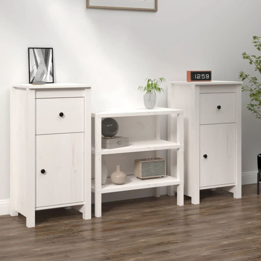 Sideboards 2 Pcs White 40x35x80 Cm Solid Wood Pine Notipi