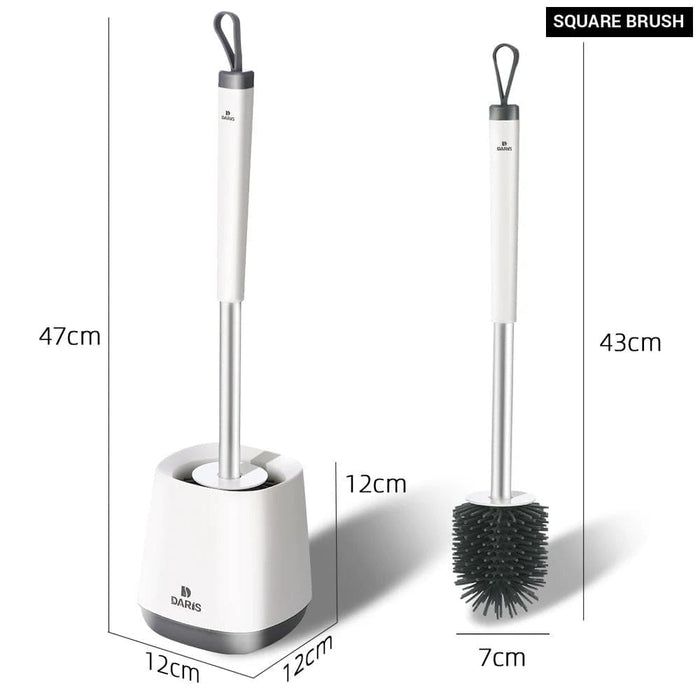 Silicone Bristle Toilet Brush and Drying Holder
