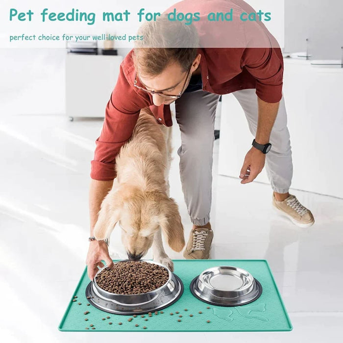 Silicone Pet Food Mat Non Slip Waterproof Raised Edges