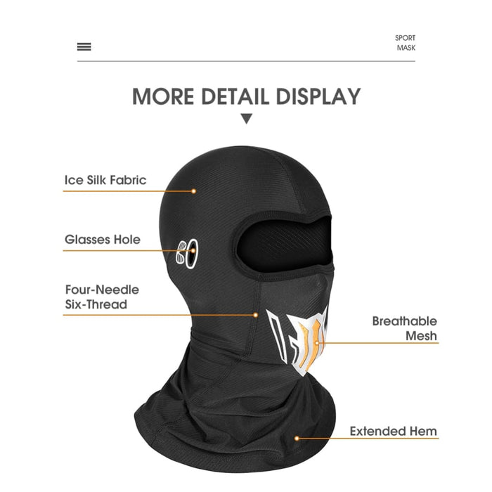 Ice Silk Fabric Balaclava Face Mask for Outdoor Sport