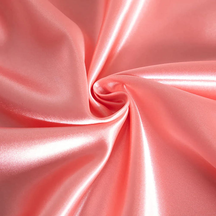 Silky Pink Rayon Satin Fitted Sheet Bedding