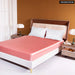 Silky Pink Rayon Satin Fitted Sheet Bedding