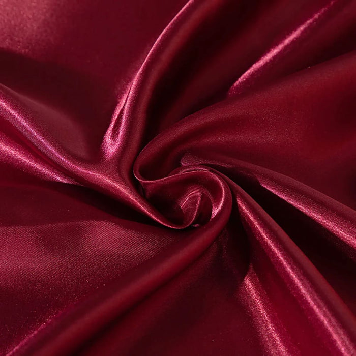 Silky Red Rayon Fitted Sheet Smooth Elastic High End Bedding