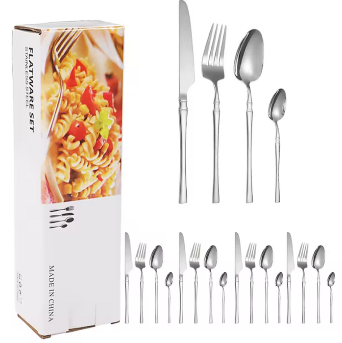 20 Piece Stainless Steel Hotel Tableware Set