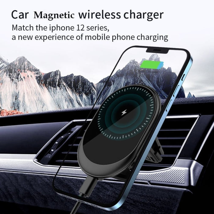 15w Simple Design Magnetic Wireless Car Charger For Iphone