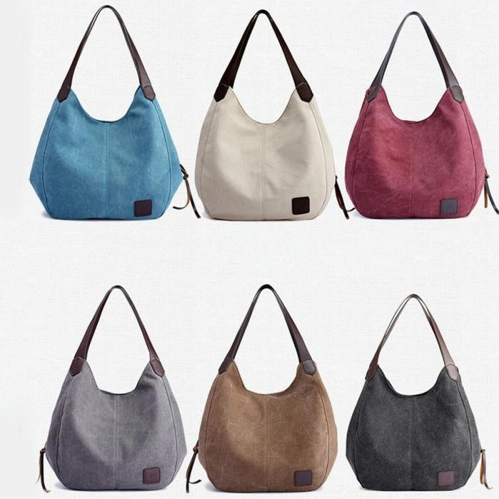 Simple Wild Lady Retro Art Casual Single Shoulder Bag Beige