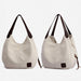 Simple Wild Lady Retro Art Casual Single Shoulder Bag Beige
