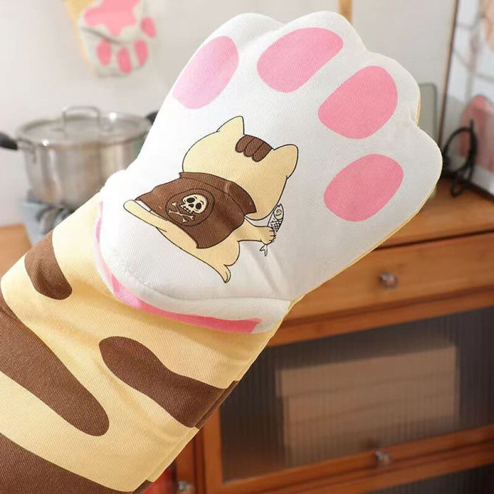 Single Microwave Cotton Gloves Cute Cat Paws Oven