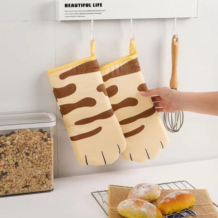 Single Microwave Cotton Gloves Cute Cat Paws Oven