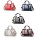 Single Sided Embroidered Shiny Leather Handbag