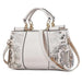 Single Sided Embroidered Shiny Leather Handbag