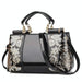 Single Sided Embroidered Shiny Leather Handbag