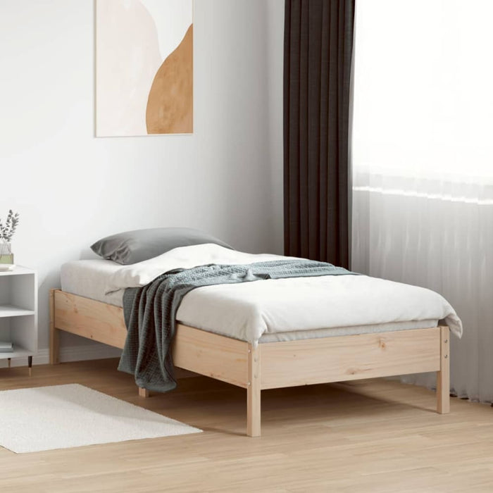 Single Size Bed Frame 90x190 Cm Solid Wood Pine Naxixl