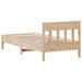 Single Size Bed Frame with Headboard 90x190 Cm Solid Wood