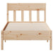 Single Size Bed Frame with Headboard 90x190 Cm Solid Wood