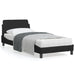 Single Size Bed Frame with Headboard Black 90x190 Cm Fabric