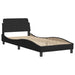 Single Size Bed Frame with Headboard Black 90x190 Cm Fabric