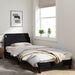 Single Size Bed Frame with Headboard Black 90x190 Cm Fabric
