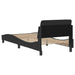 Single Size Bed Frame with Headboard Black 90x190 Cm Fabric