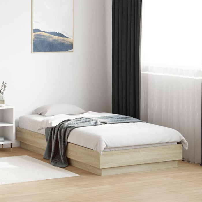 Single Size Bed Frame Sonoma Oak 90x190 Cm Engineered Wood