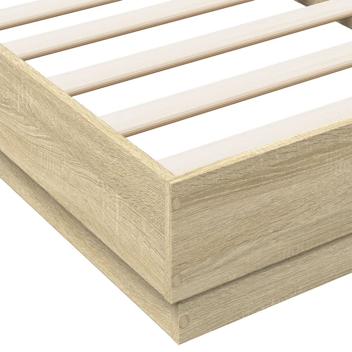Single Size Bed Frame Sonoma Oak 90x190 Cm Engineered Wood