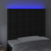 Single Size Led Headboard Black 80x5x118/128 Cm Faux