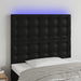Single Size Led Headboard Black 80x5x118/128 Cm Faux