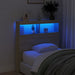 Single Size Headboard Cabinet with Led Sonoma Oak